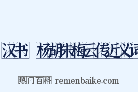 汉书·杨胡朱梅云传近义词是什么意思的图片